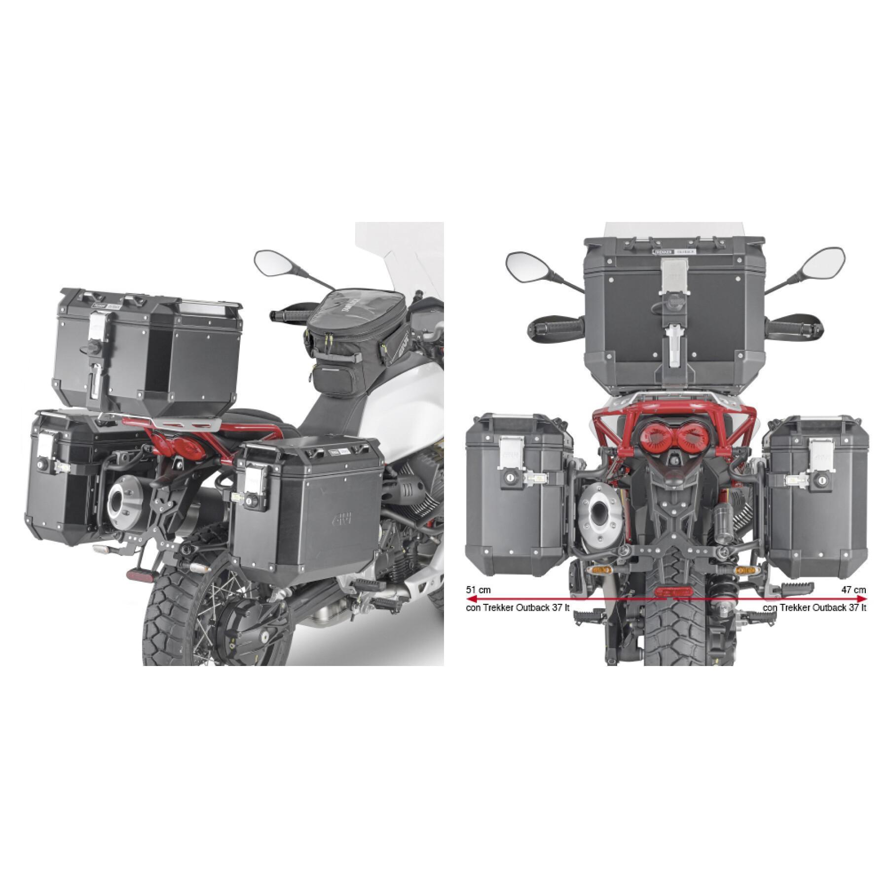 Support valises latérales moto Rapide Givi Pl One Fit Givi Monokey Cam-Side Moto Guzzi V85 Tt (19 À 21)